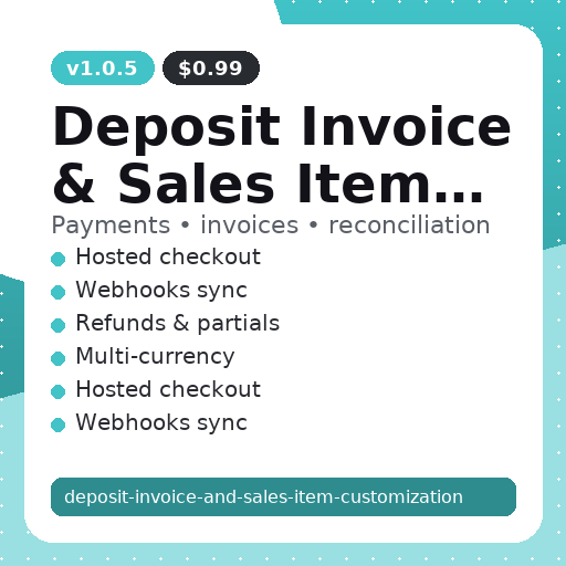 Deposit Invoice & Sales Item Customization thumbnail